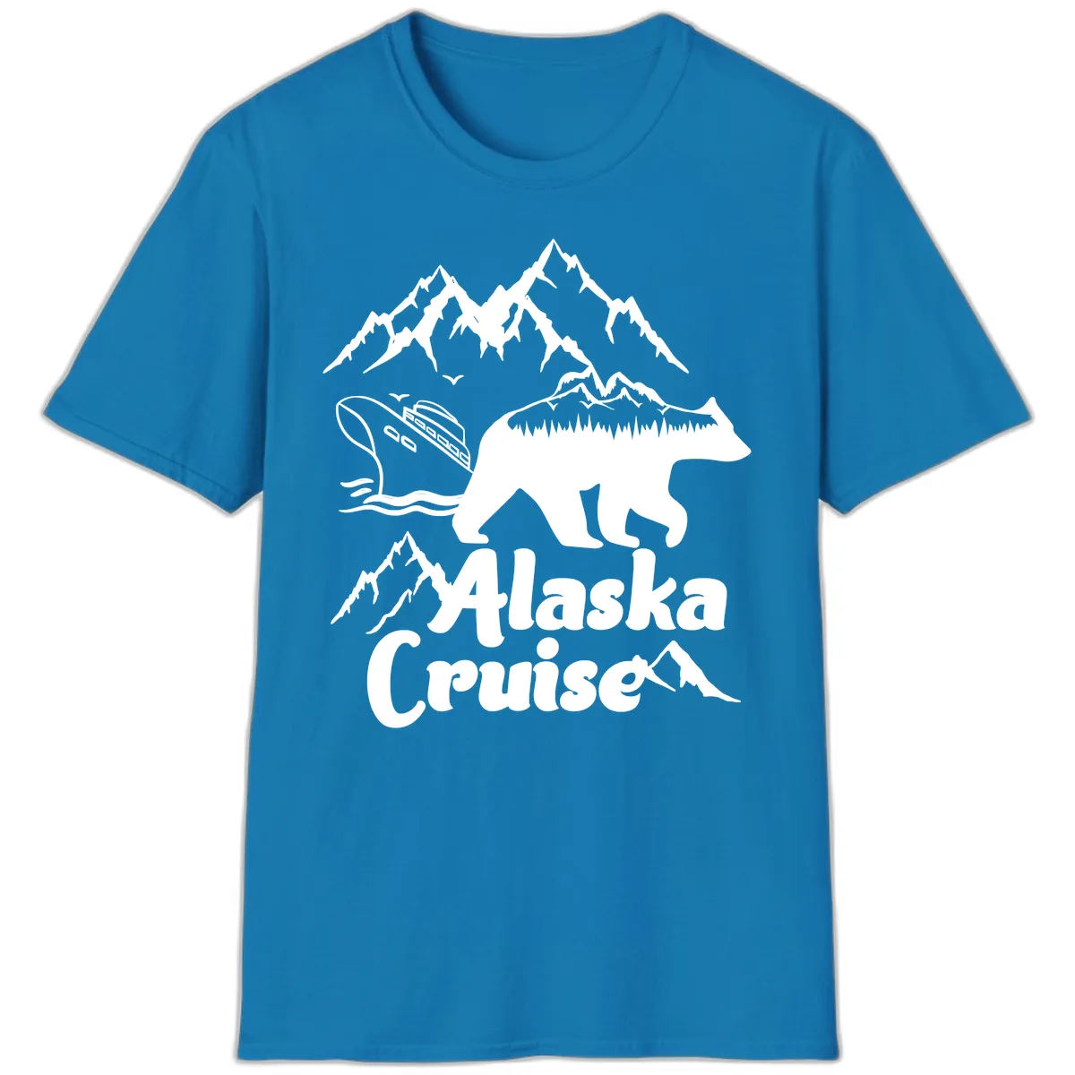 Alaska Cruise Bear Mountain Adventure T-Shirt in Sapphire
