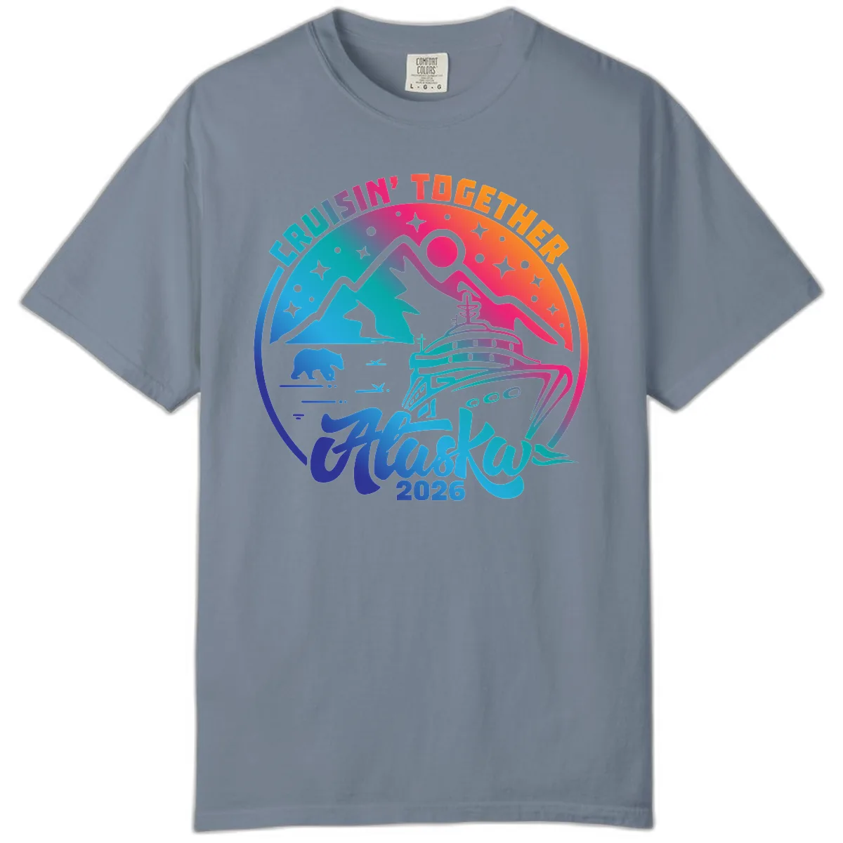 Cruisin' Together Alaska 2026 Comfort Color in Blue Jean