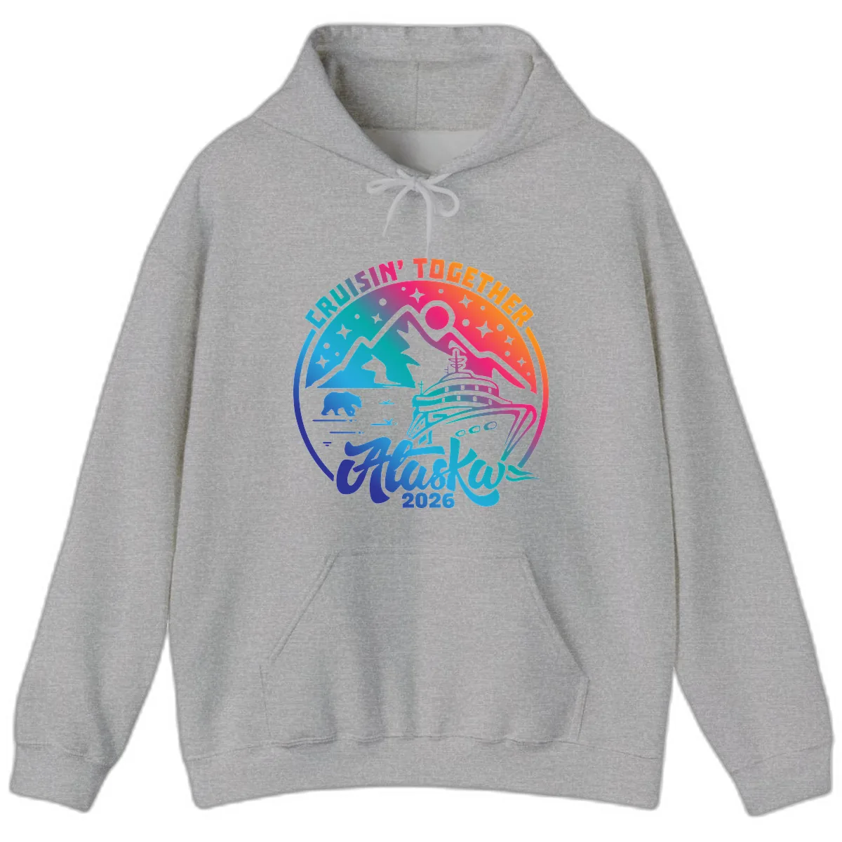 Cruisin' Together Alaska 2026 Hoodie in Sport Grey