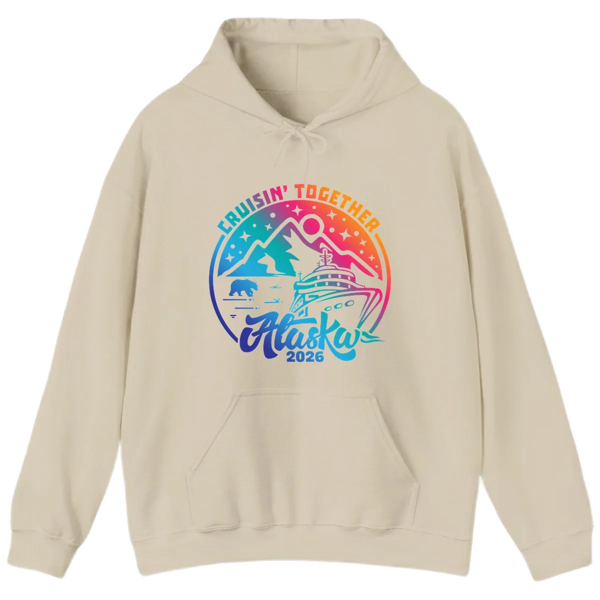 Cruisin' Together Alaska 2026 Hoodie in Sand