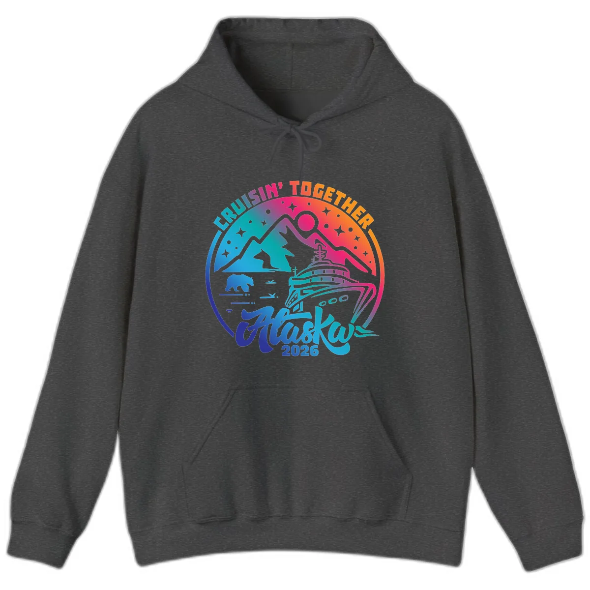 Cruisin' Together Alaska 2026 Hoodie in Dark Heather