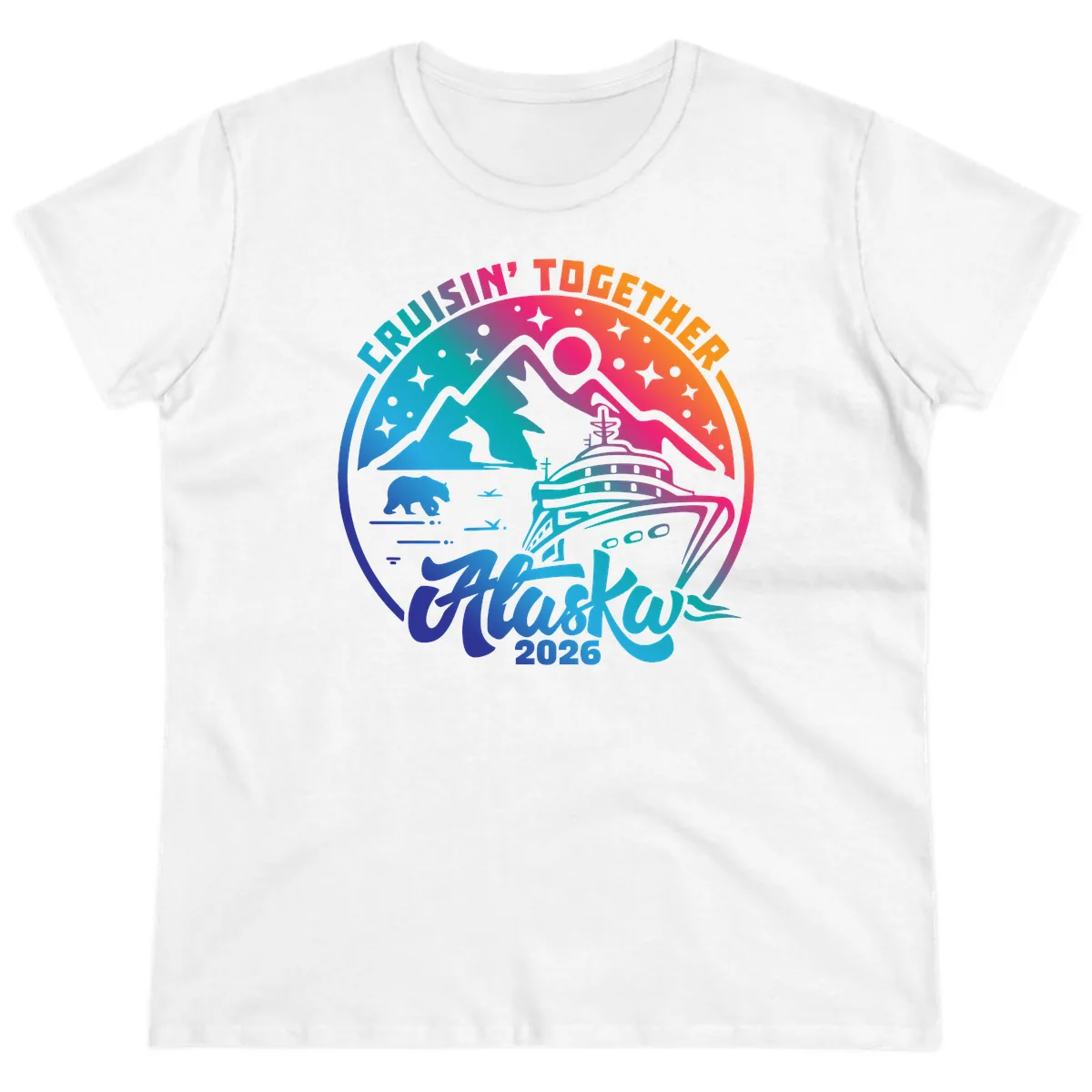 Cruisin' Together Alaska 2026 Ladies Tee in White