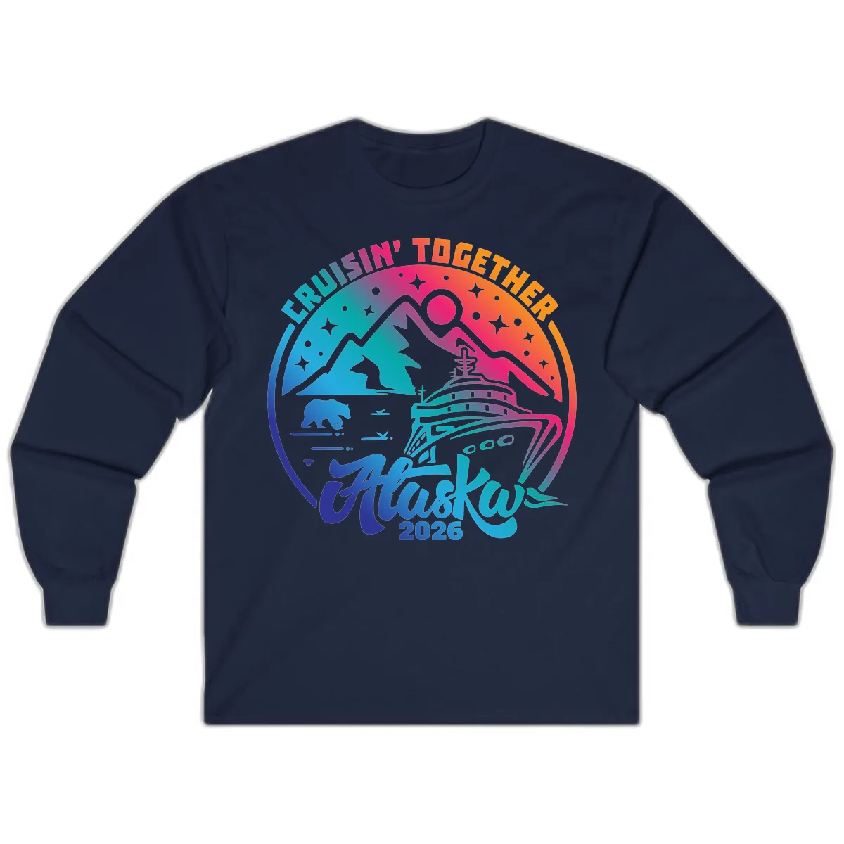 Cruisin' Together Alaska 2026 Long Sleeve in Navy
