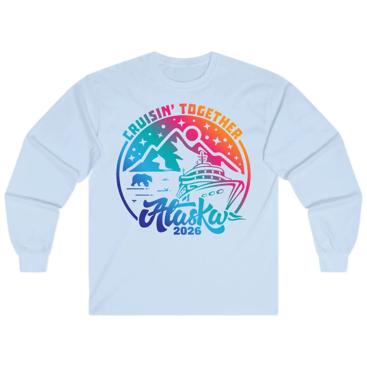 Cruisin' Together Alaska 2026 Long Sleeve in Light Blue