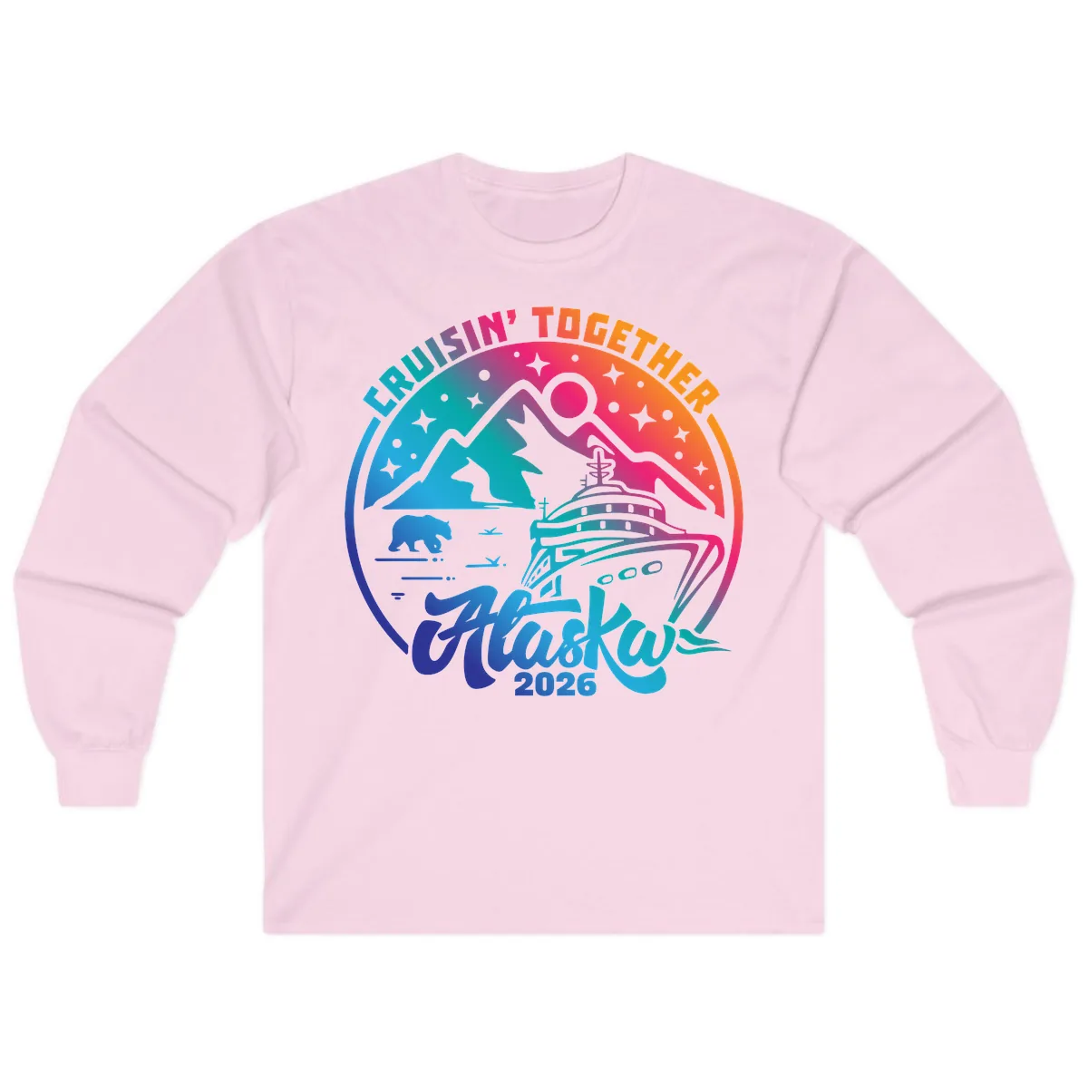 Cruisin' Together Alaska 2026 Long Sleeve in Light Pink
