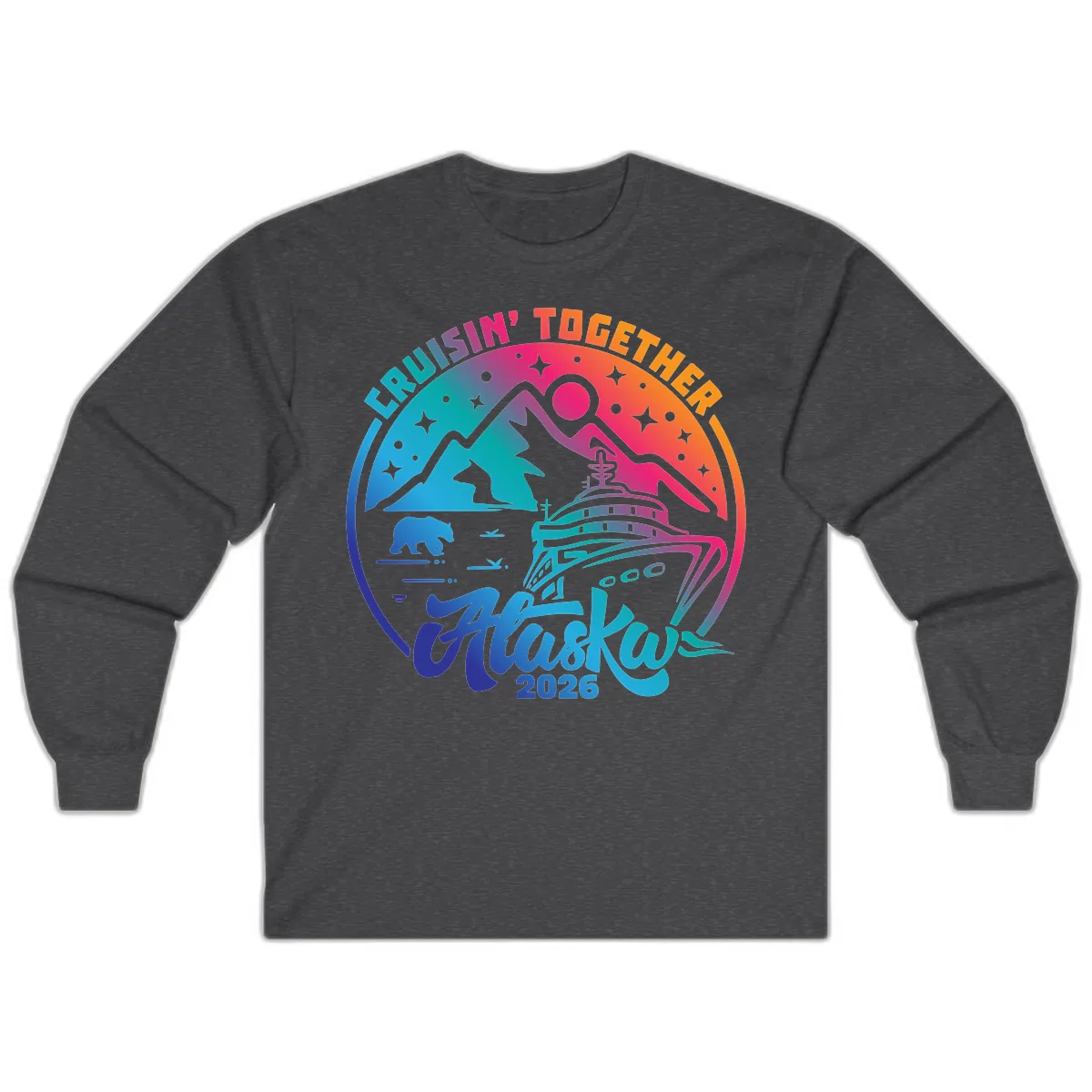 Cruisin' Together Alaska 2026 Long Sleeve in Dark Heather
