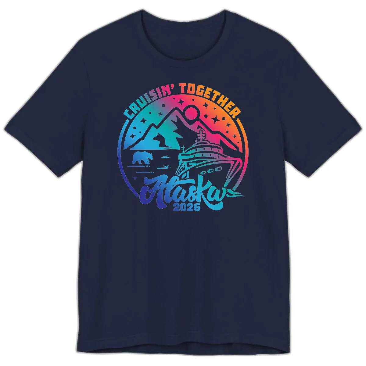 Cruisin' Together Alaska 2026 Premium T-Shirt in Navy