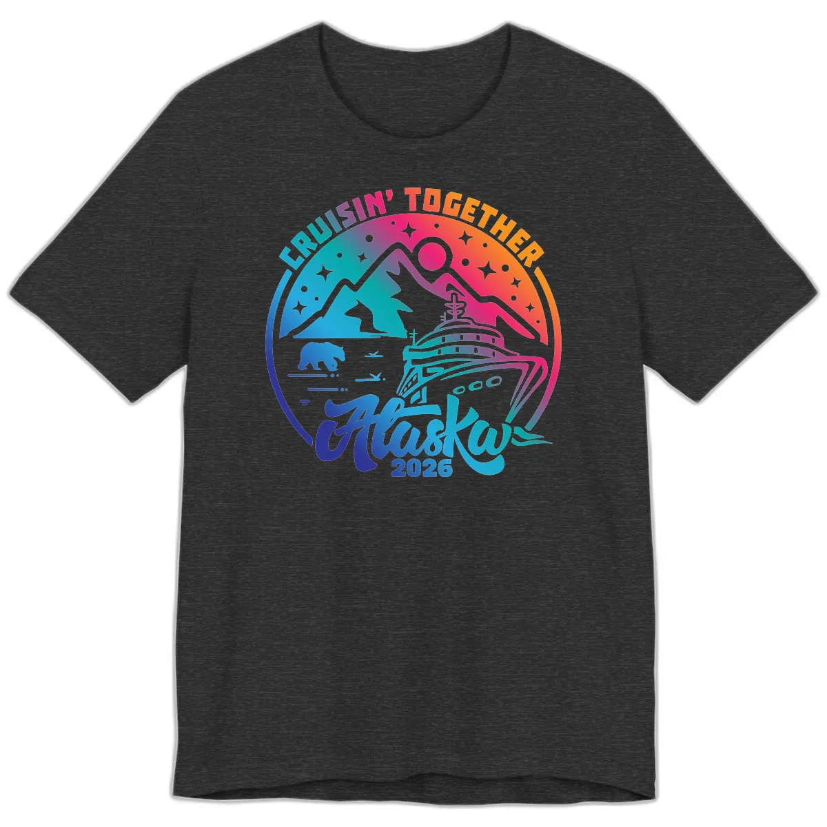 Cruisin' Together Alaska 2026 Premium T-Shirt in Dark Grey Heather
