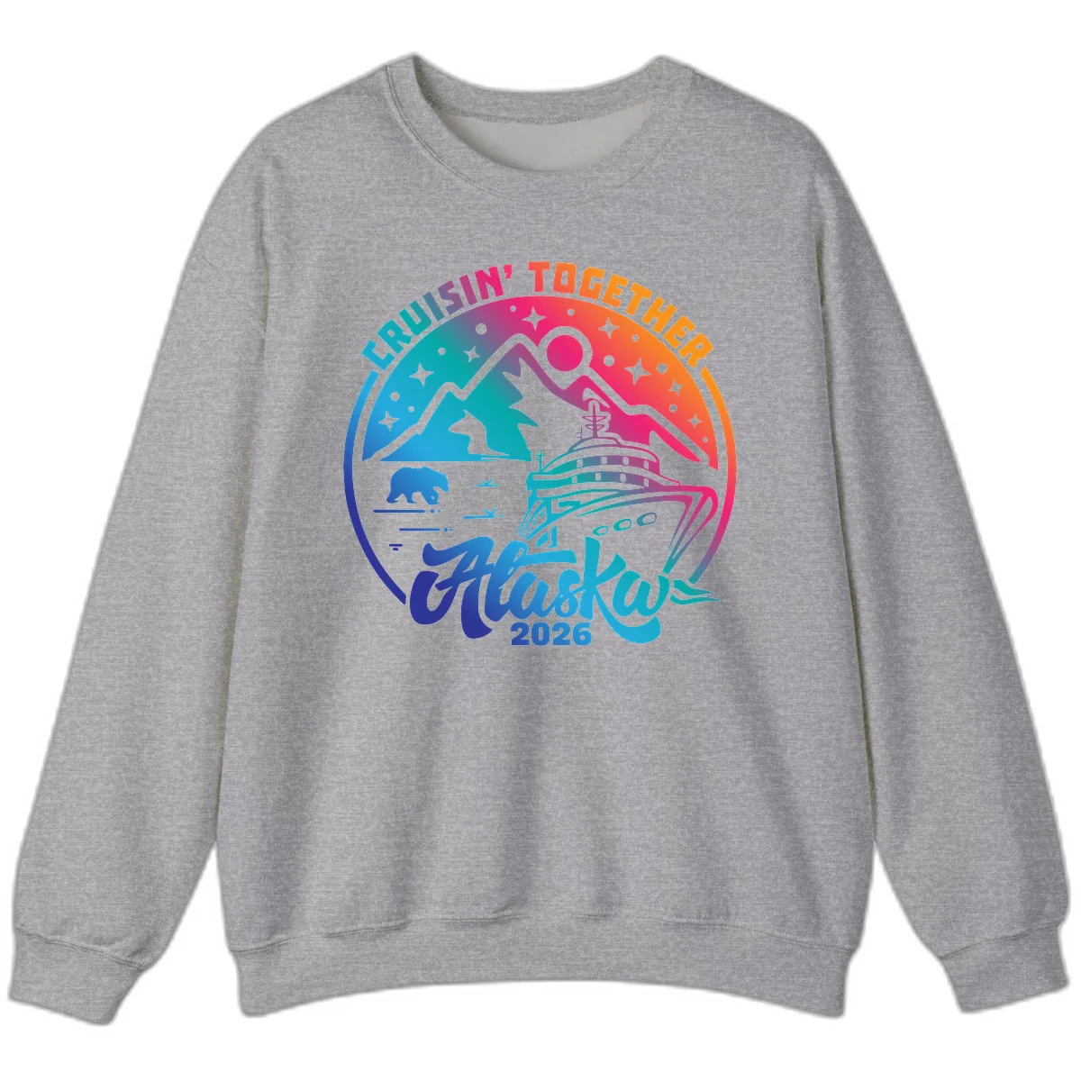 Cruisin' Together Alaska 2026 Sweatshirt in Sport Grey