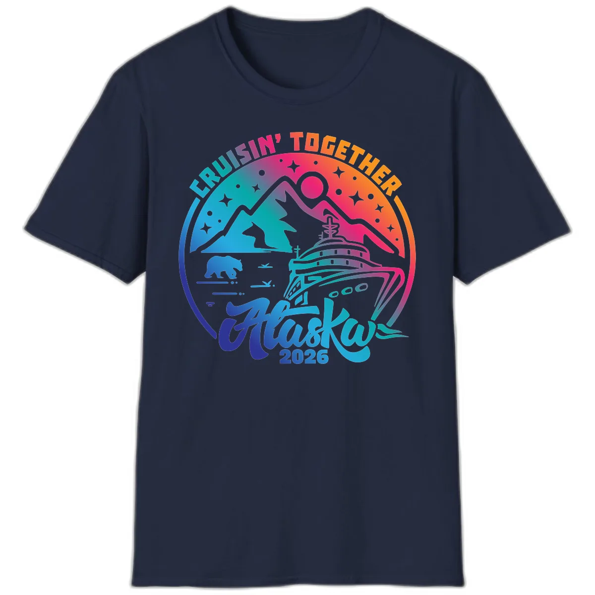 Cruisin' Together Alaska 2026 T-Shirt in Navy