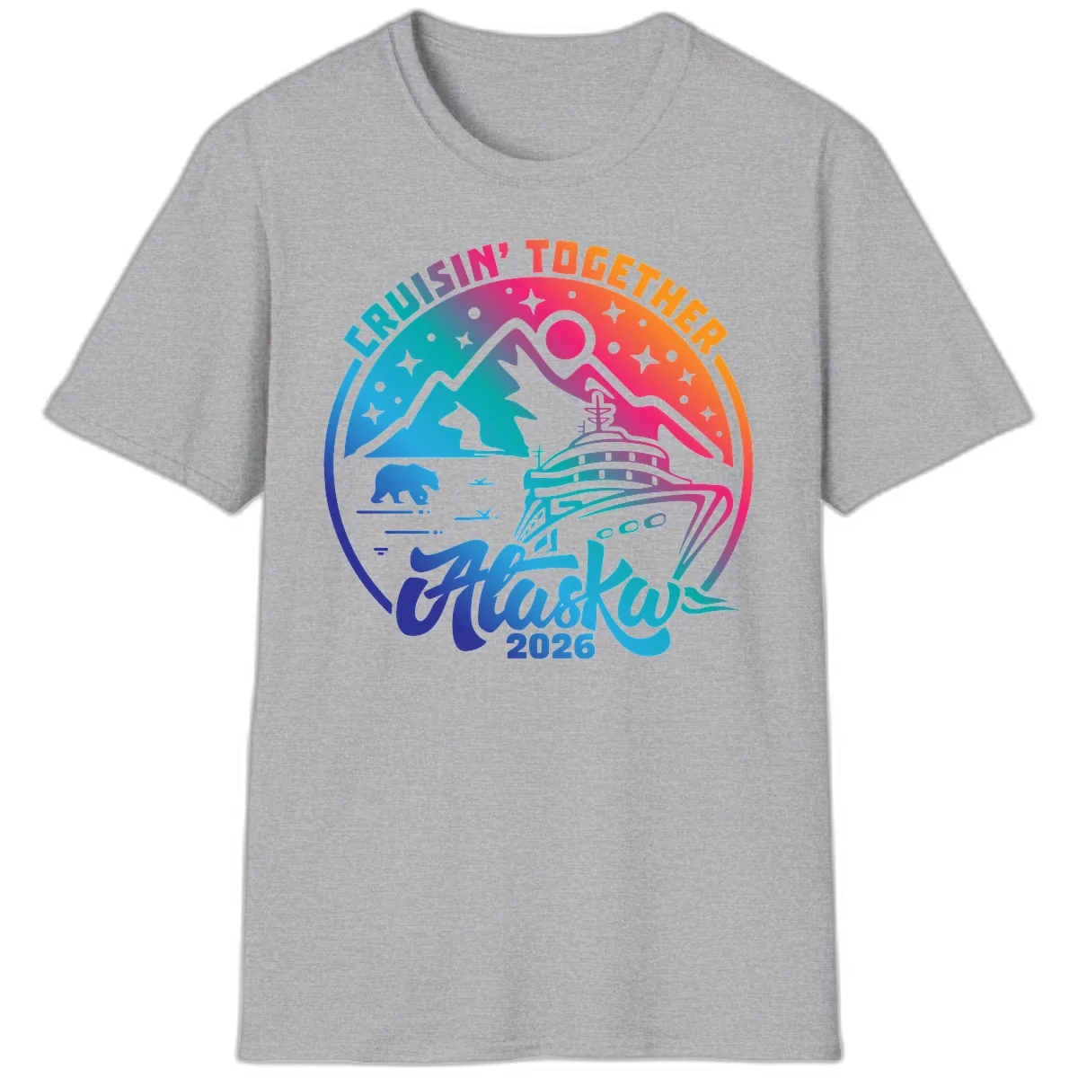 Cruisin' Together Alaska 2026 T-Shirt in Sport Grey