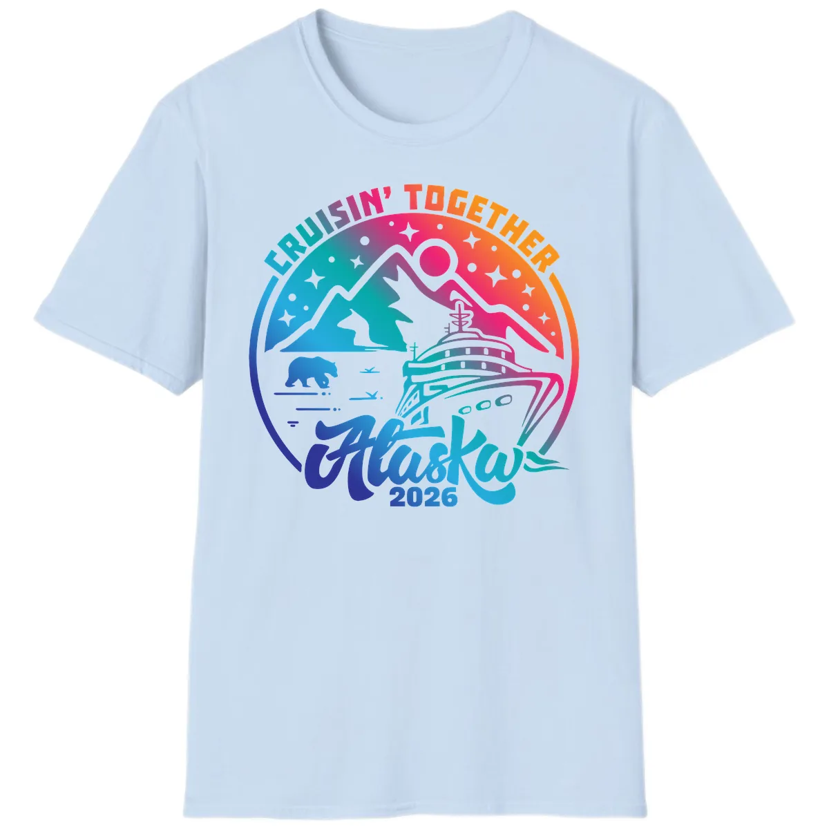 Cruisin' Together Alaska 2026 T-Shirt in Light Blue