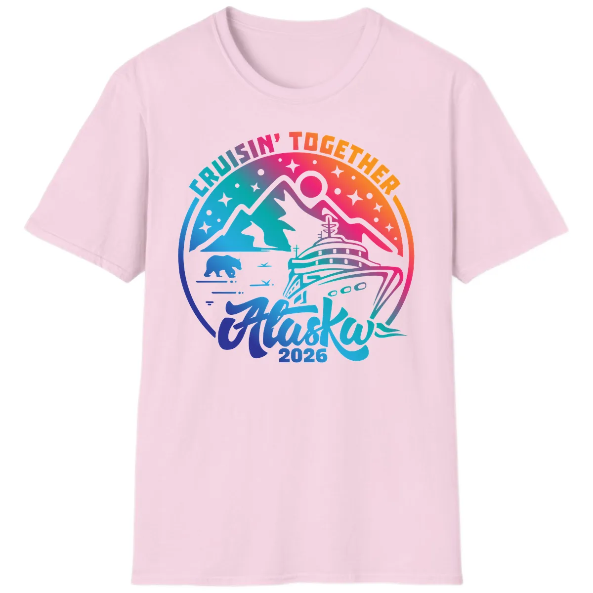 Cruisin' Together Alaska 2026 T-Shirt in Light Pink