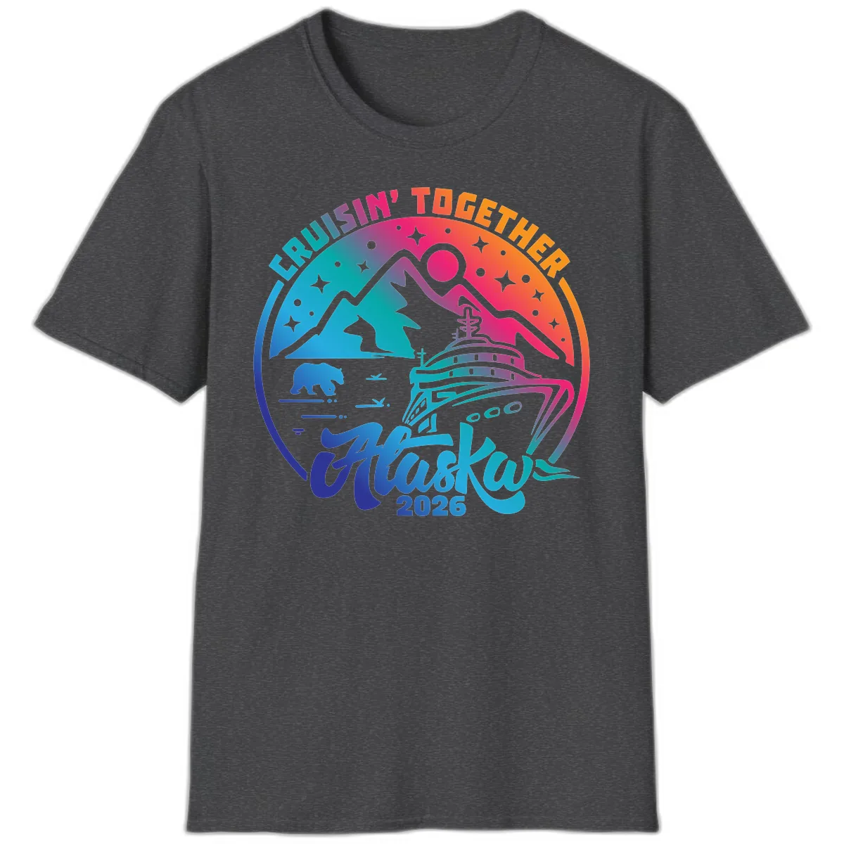Cruisin' Together Alaska 2026 T-Shirt in Dark Heather
