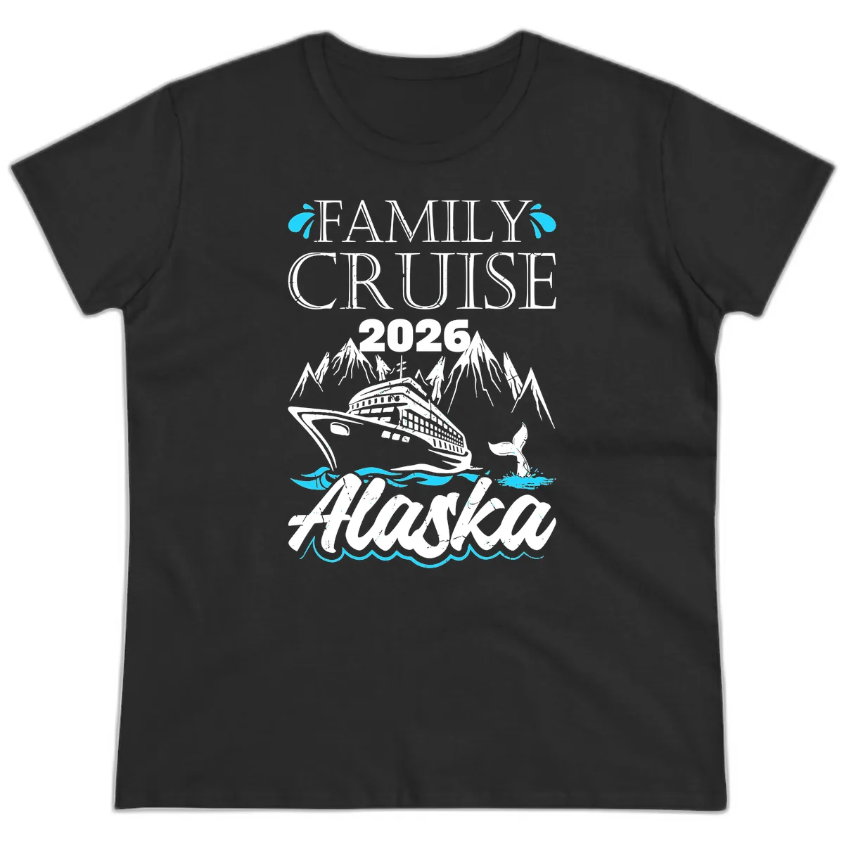 Alaska Waters Adventure Ladies Tee in Black