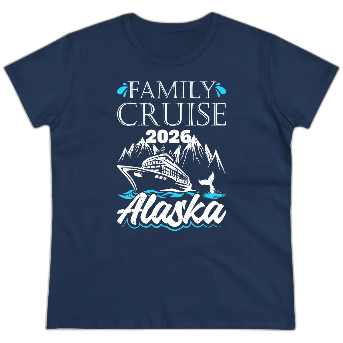 Alaska Waters Adventure Ladies Tee in Navy