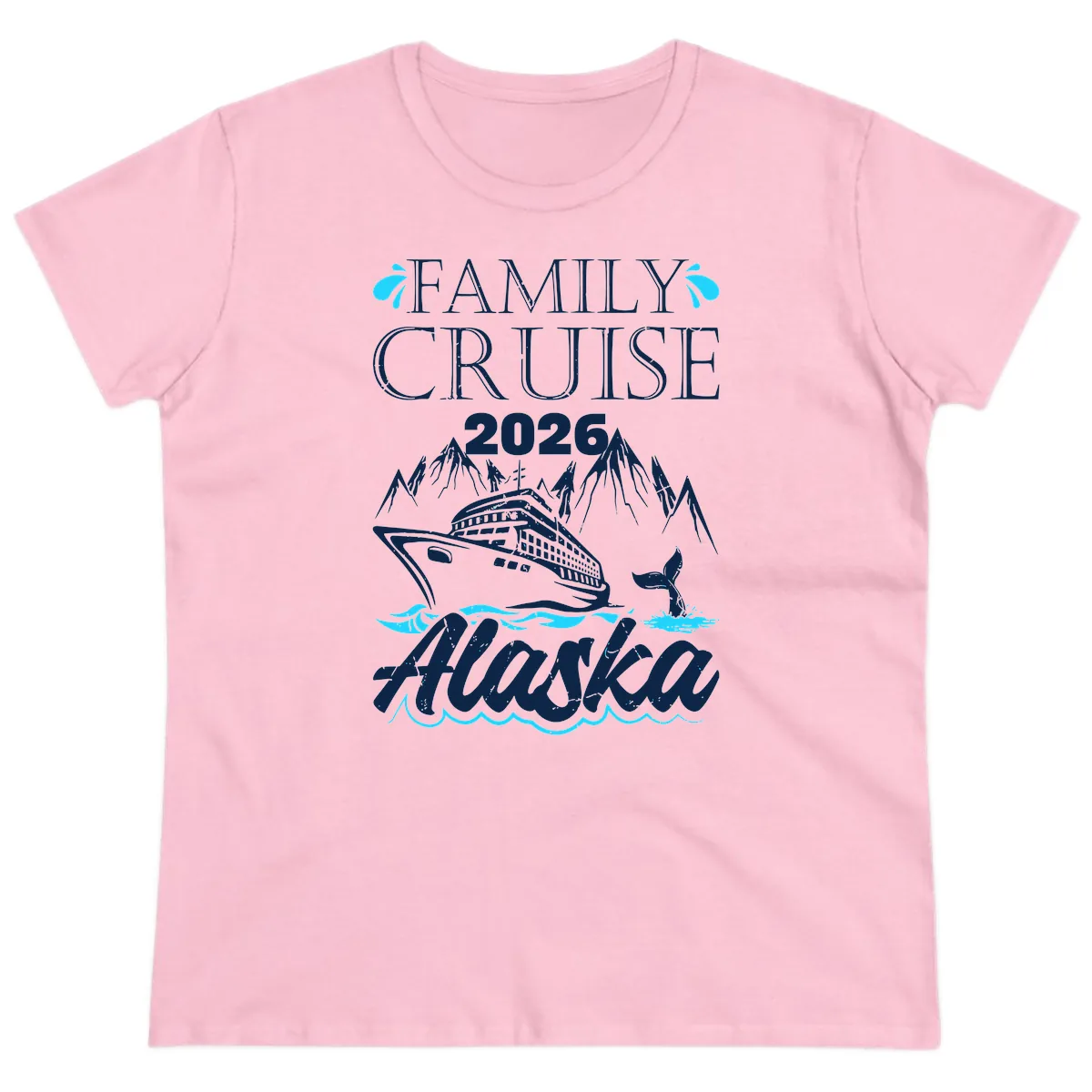 Alaska Waters Adventure Ladies Tee in Light Pink