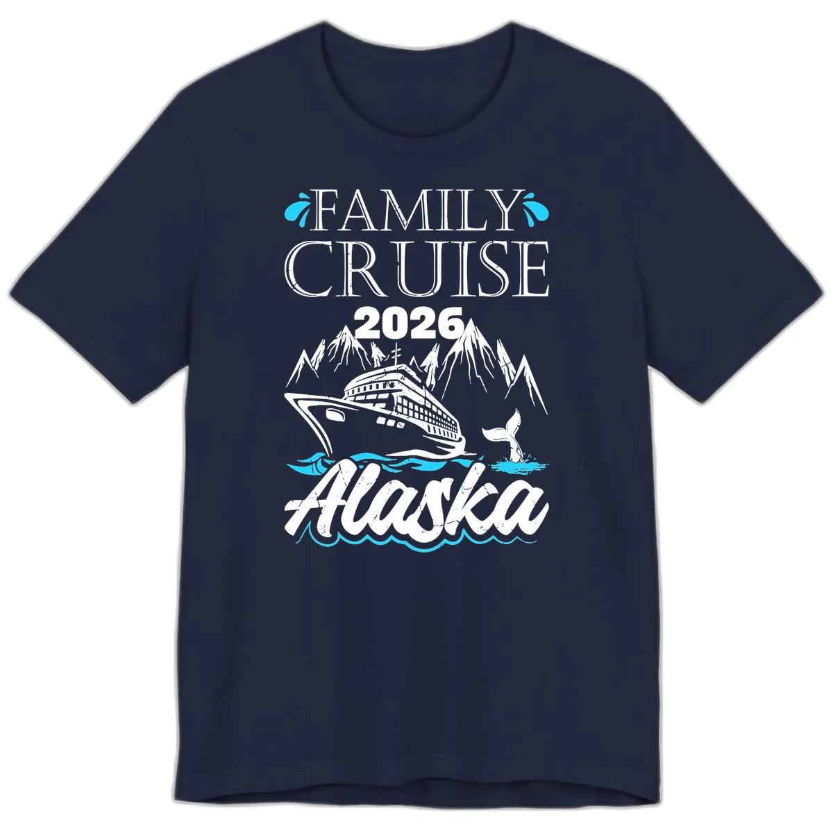 Alaska Waters Adventure Premium T-Shirt in Navy