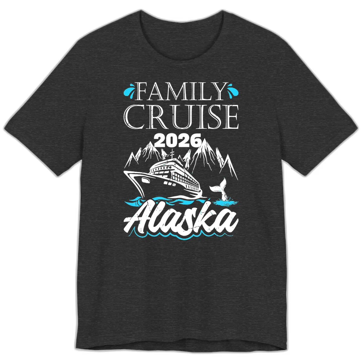 Alaska Waters Adventure Premium T-Shirt in Dark Grey Heather