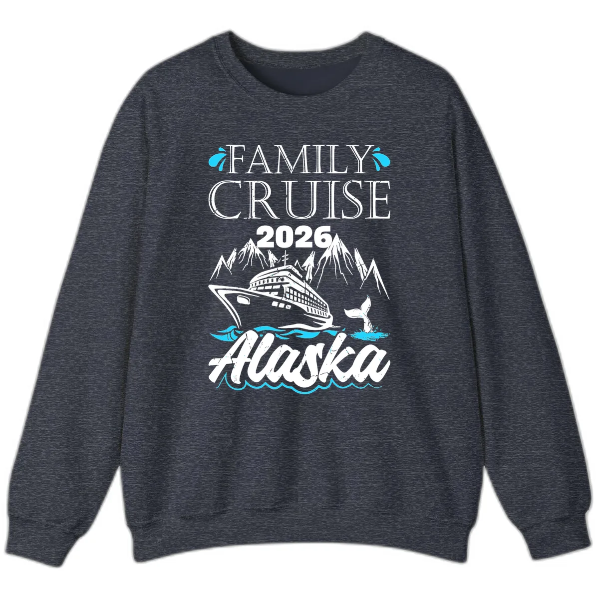 Alaska Waters Adventure Sweatshirt in Heather Sport Dark Navy