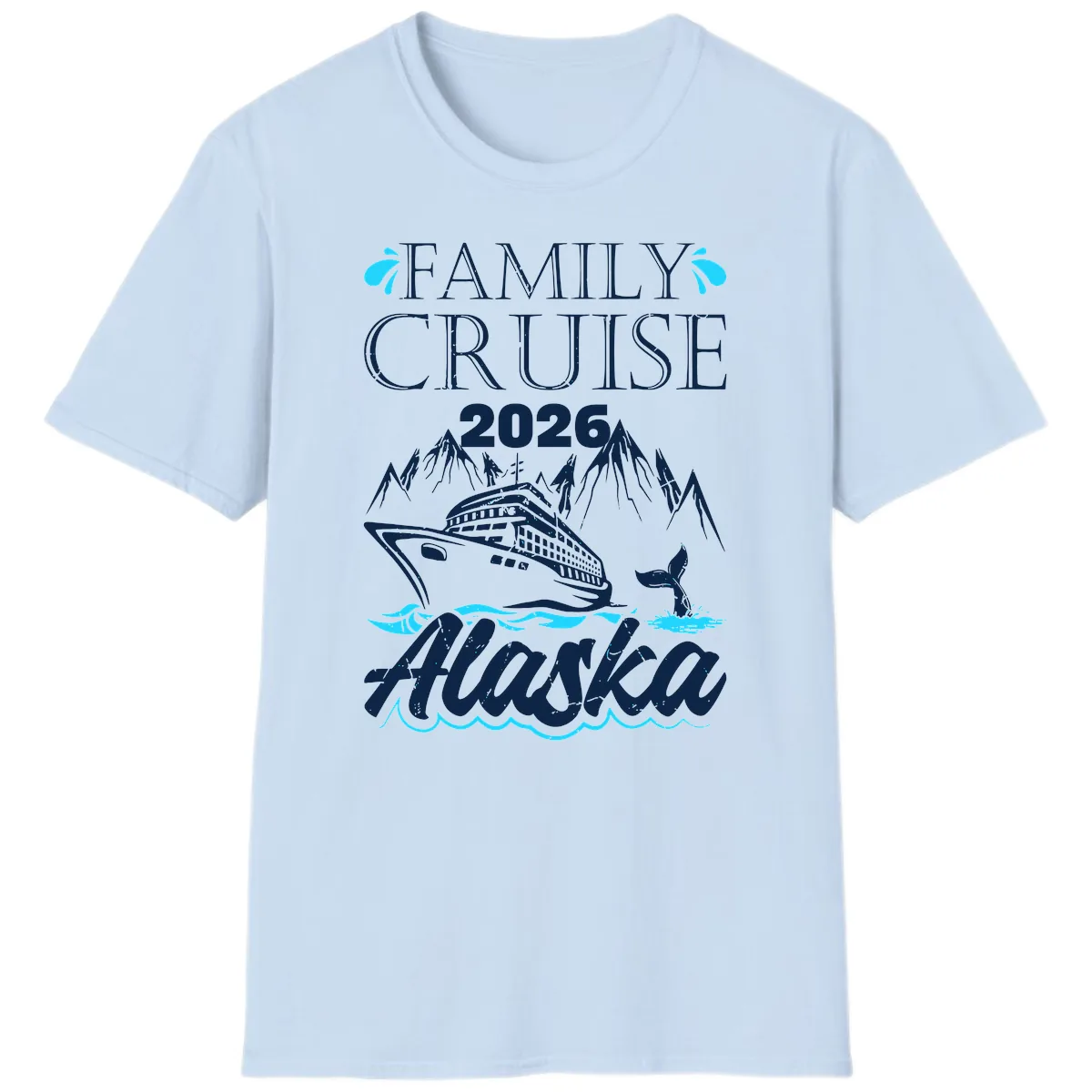Alaska Waters Adventure T-Shirt in Light Blue