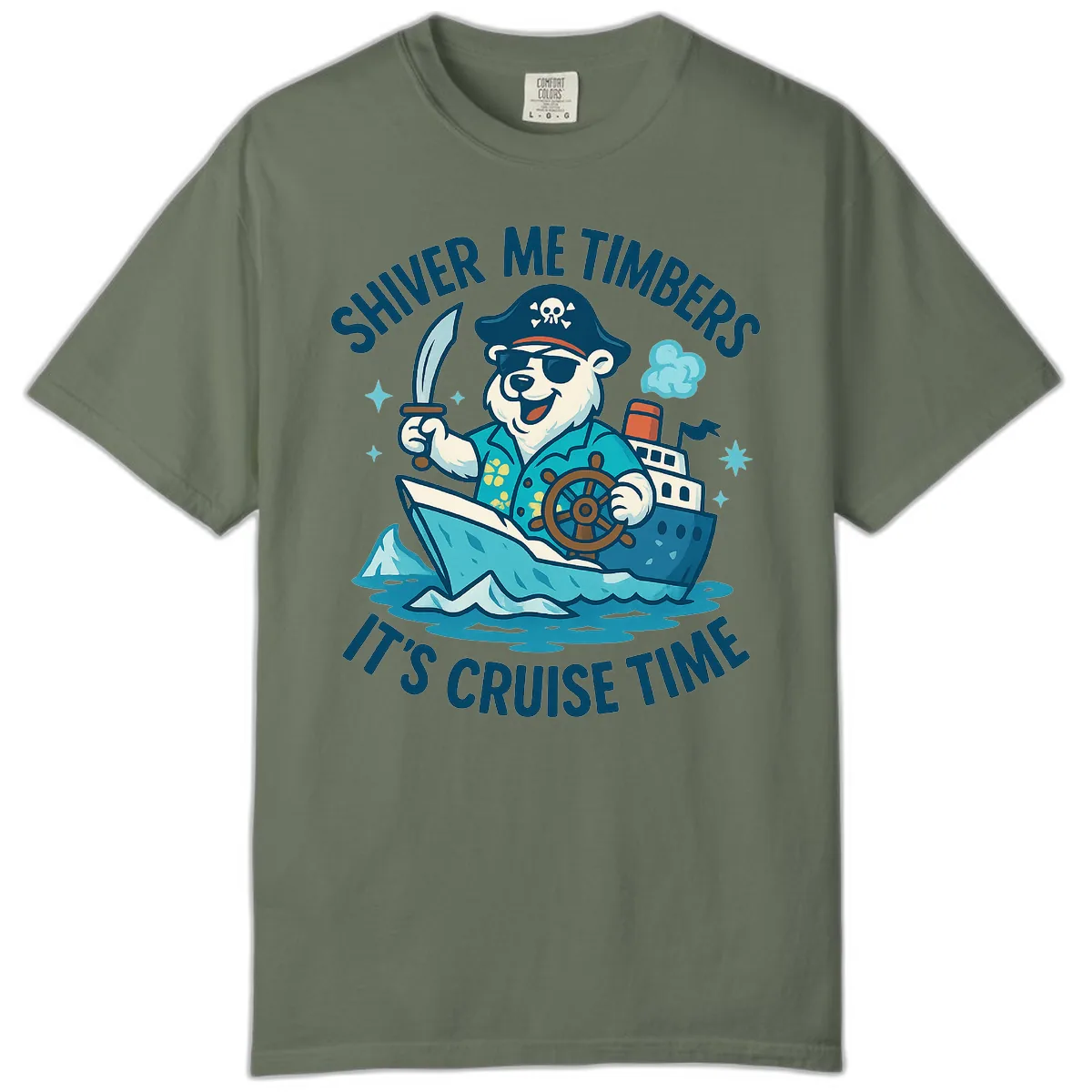 Shiver Me Timbers Cruise Time Comfort Color in Moss