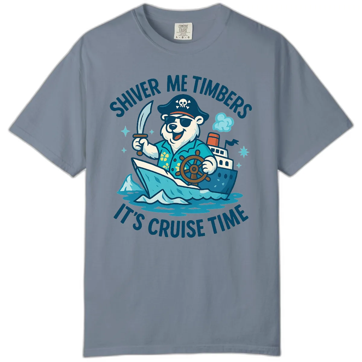 Shiver Me Timbers Cruise Time Comfort Color in Blue Jean