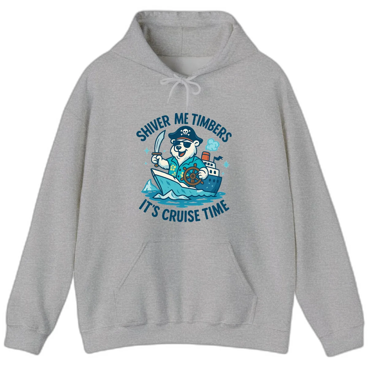 Shiver Me Timbers Cruise Time Hoodie in Sport Grey
