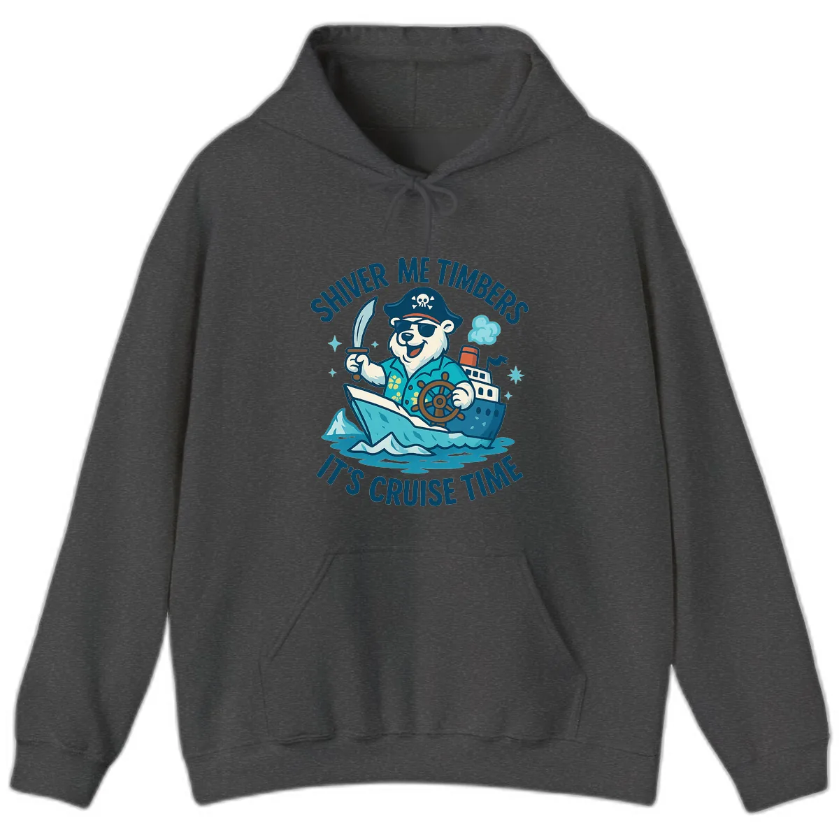 Shiver Me Timbers Cruise Time Hoodie in Dark Heather