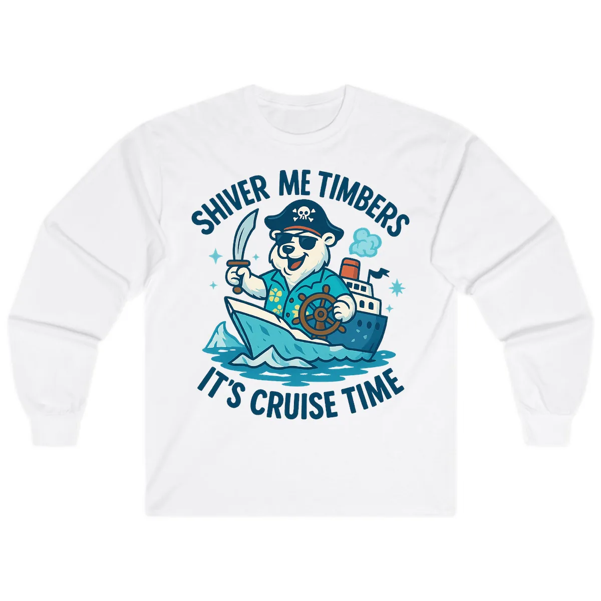 Shiver Me Timbers Cruise Time Long Sleeve in White