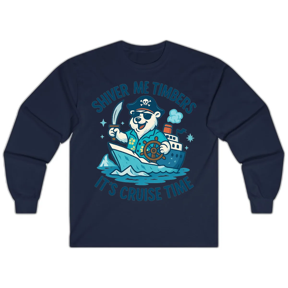 Shiver Me Timbers Cruise Time Long Sleeve in Navy