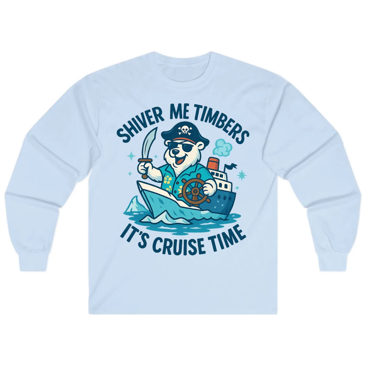 Shiver Me Timbers Cruise Time Long Sleeve in Light Blue