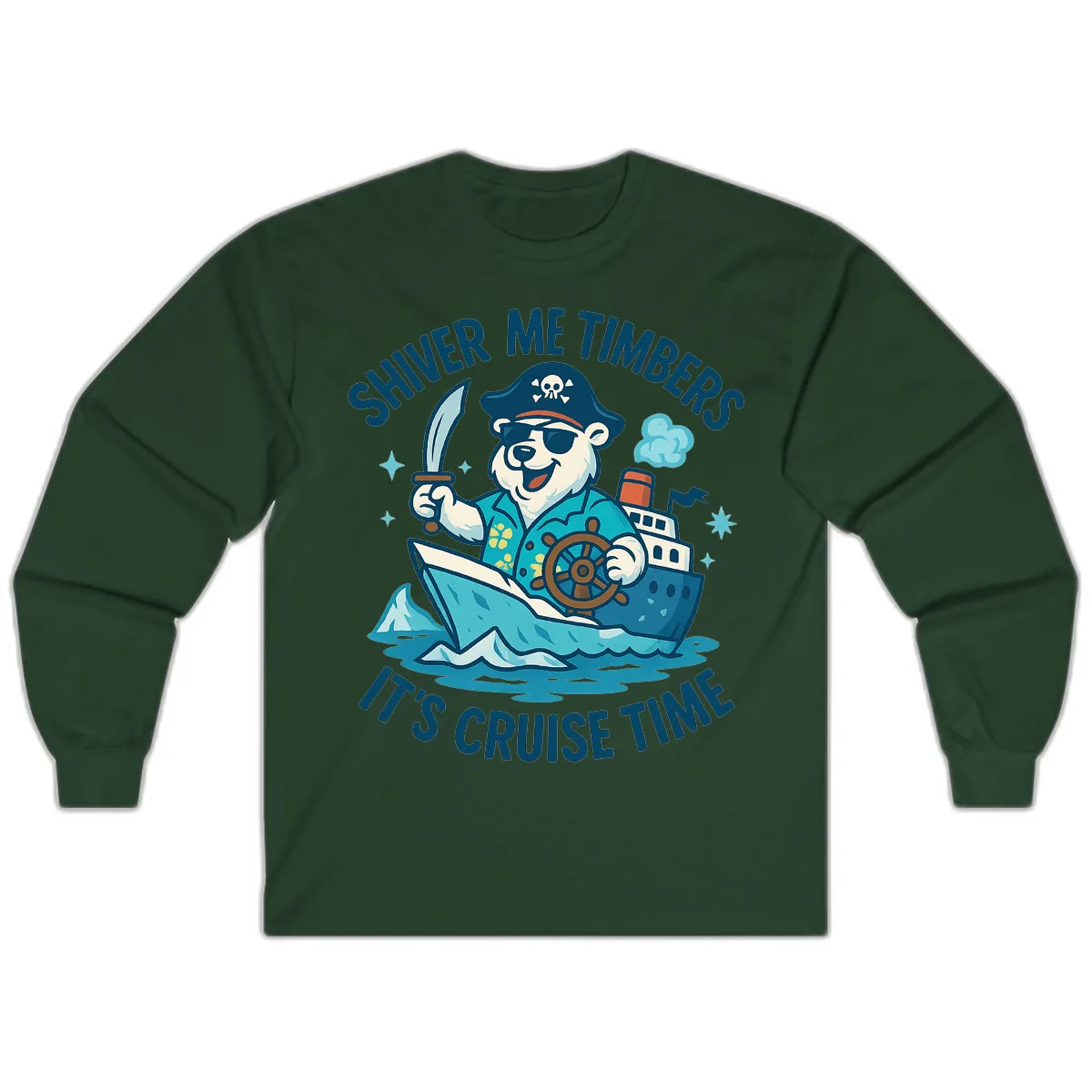 Shiver Me Timbers Cruise Time Long Sleeve in Forest Green