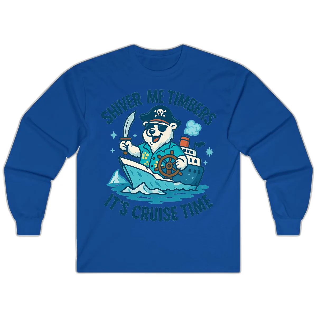 Shiver Me Timbers Cruise Time Long Sleeve in Royal