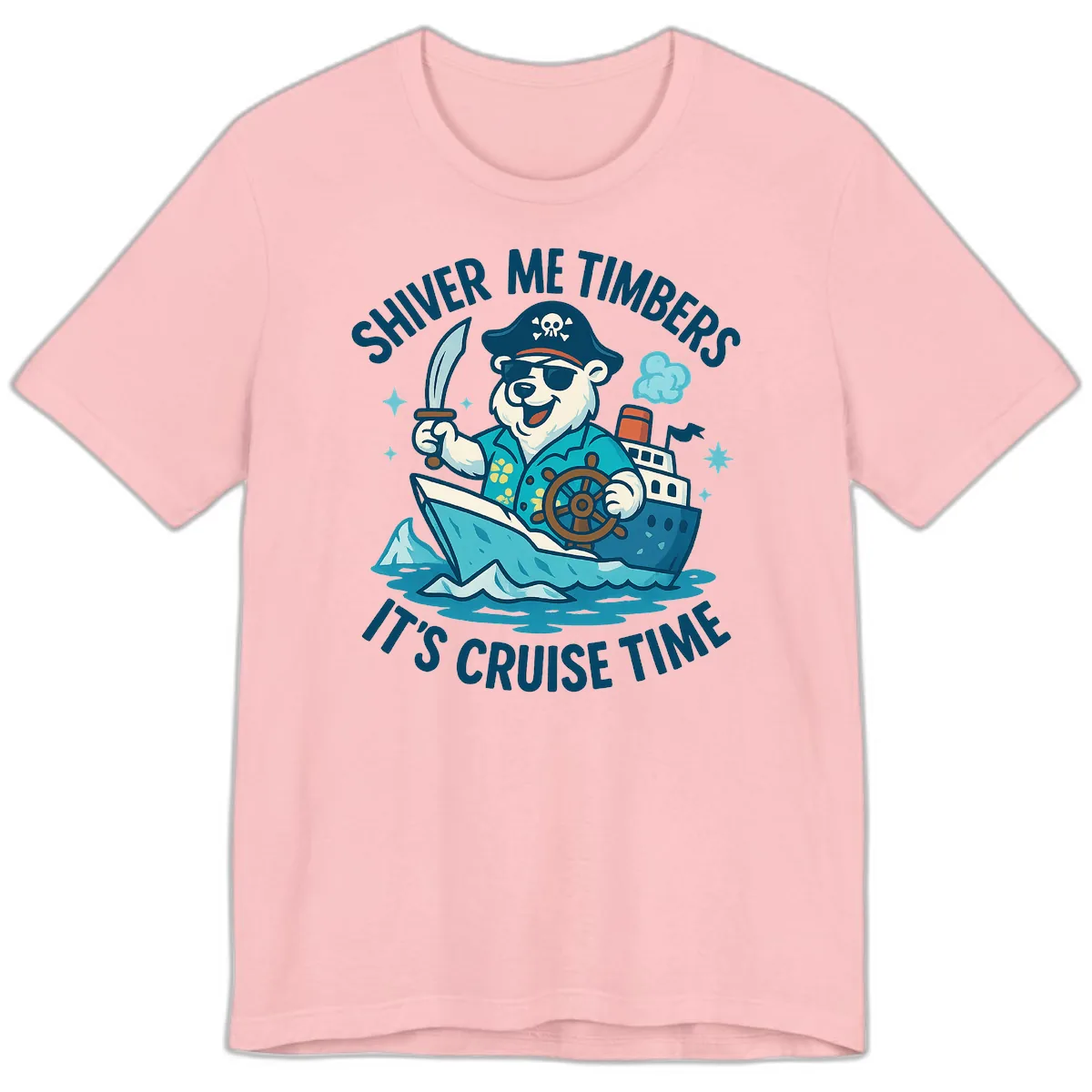 Shiver Me Timbers Cruise Time Premium T-Shirt in Pink
