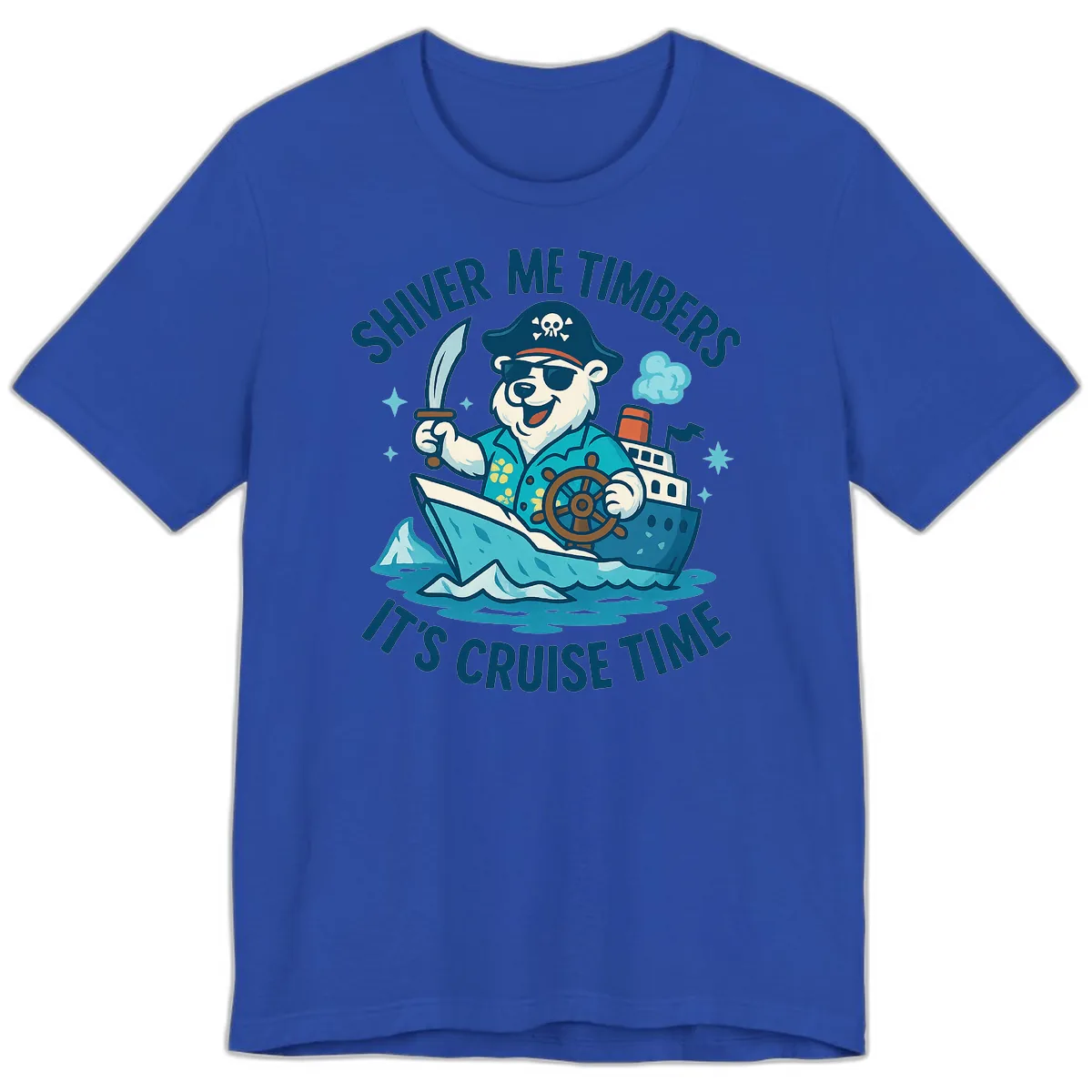 Shiver Me Timbers Cruise Time Premium T-Shirt in True Royal