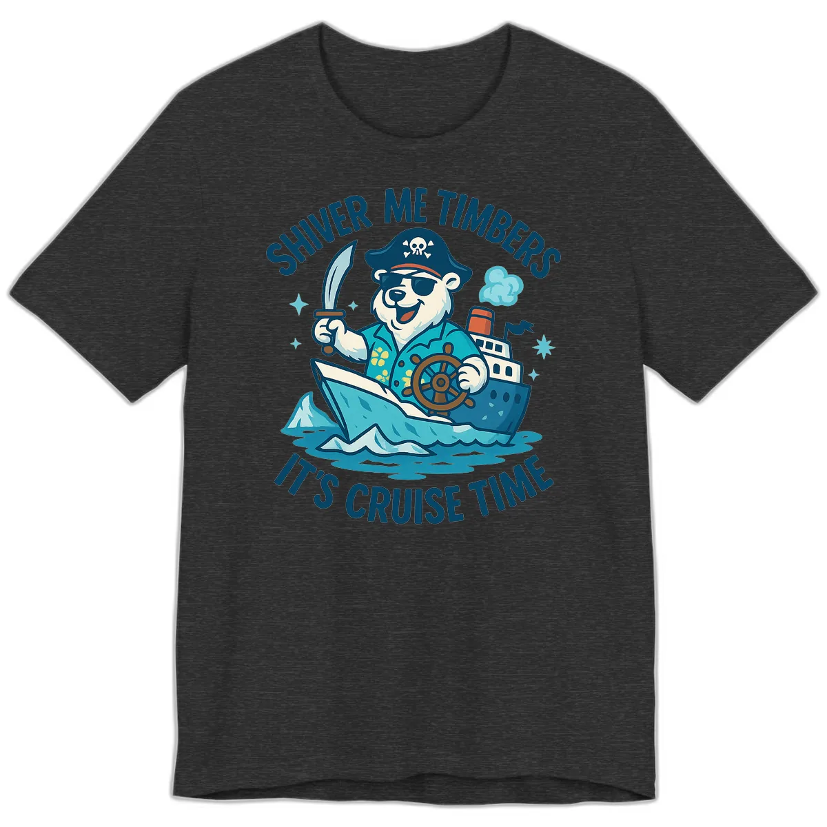 Shiver Me Timbers Cruise Time Premium T-Shirt in Dark Grey Heather