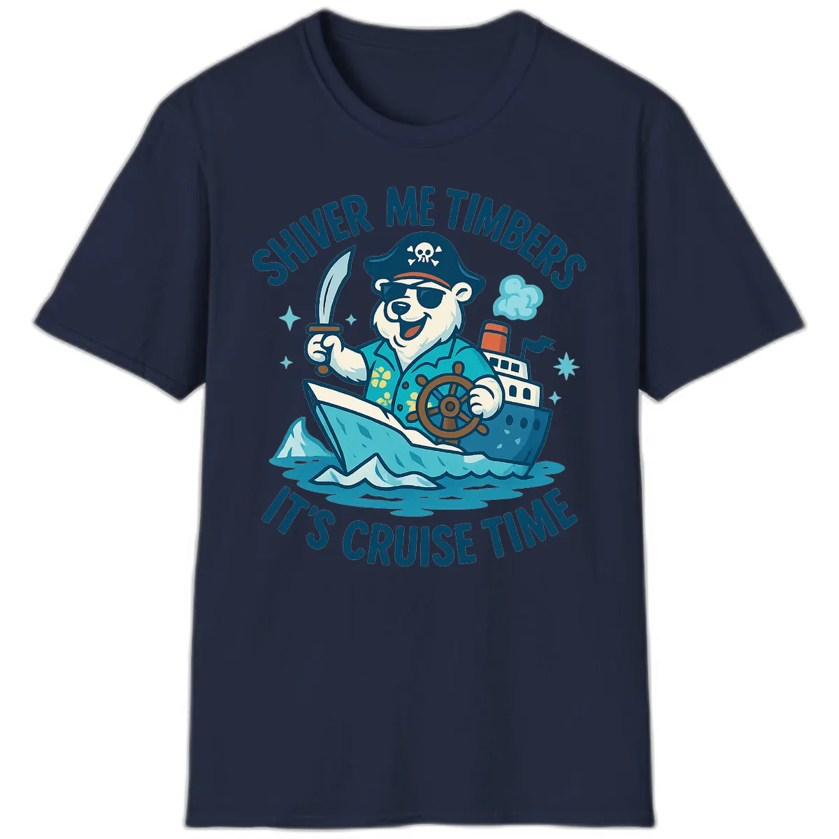 Shiver Me Timbers Cruise Time T-Shirt in Navy