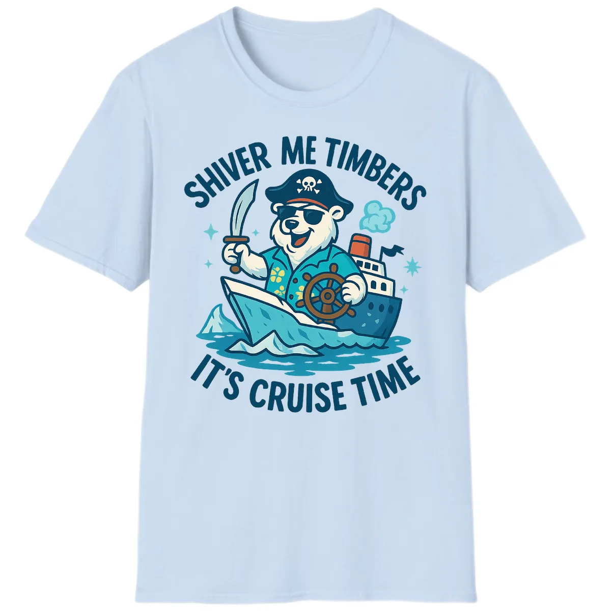 Shiver Me Timbers Cruise Time T-Shirt in Light Blue