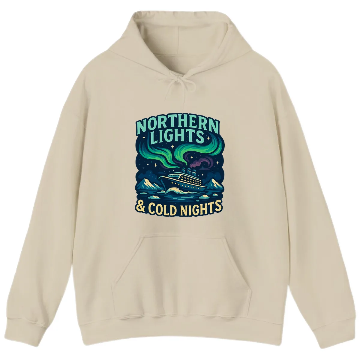 Northern Lights & Cold Nights Hoodie in Sand