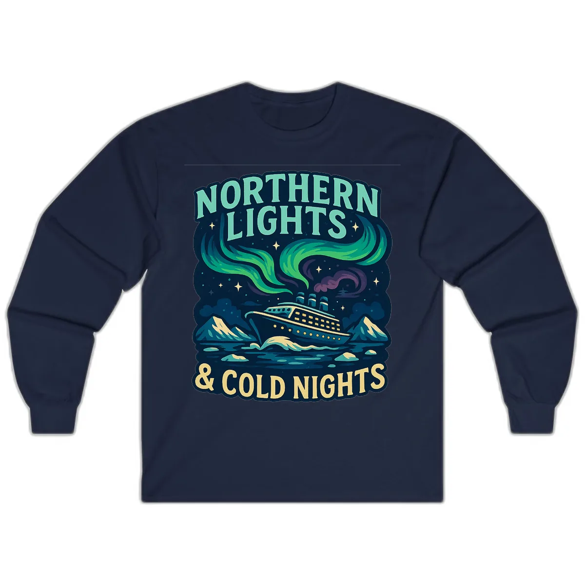 Northern Lights & Cold Nights Long Sleeve in Navy
