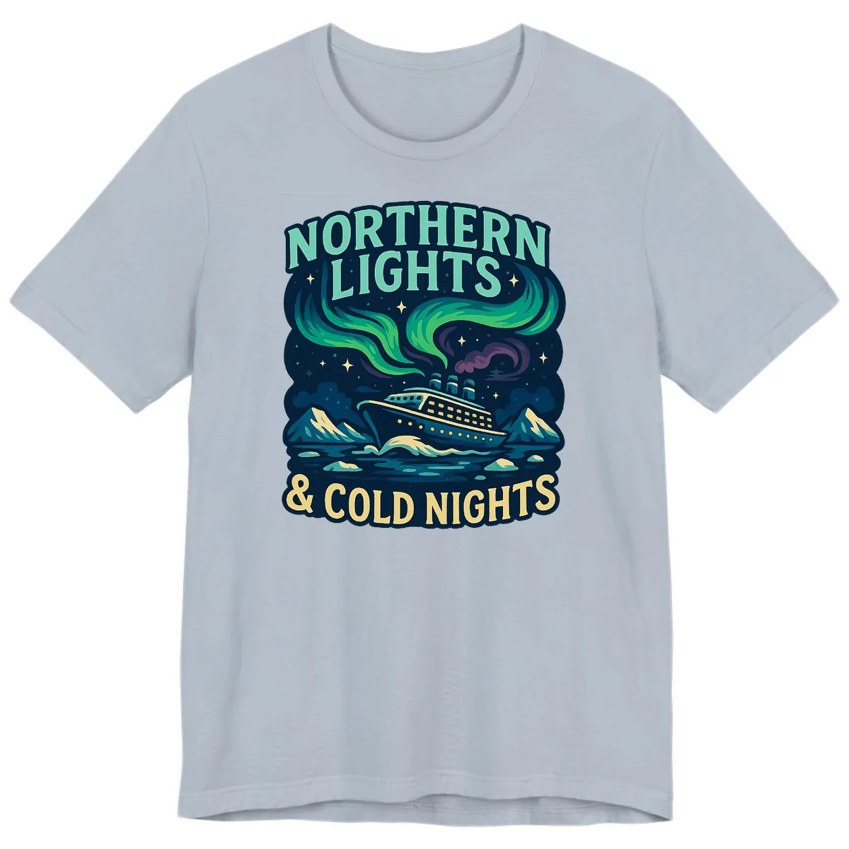 Northern Lights & Cold Nights Premium T-Shirt in Light Blue