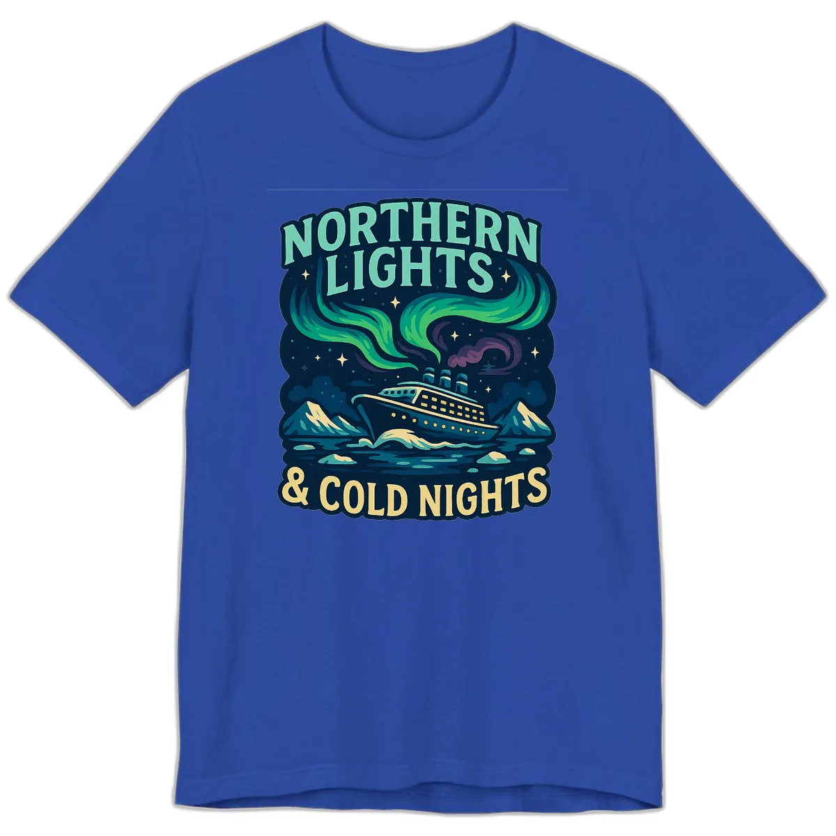 Northern Lights & Cold Nights Premium T-Shirt in True Royal