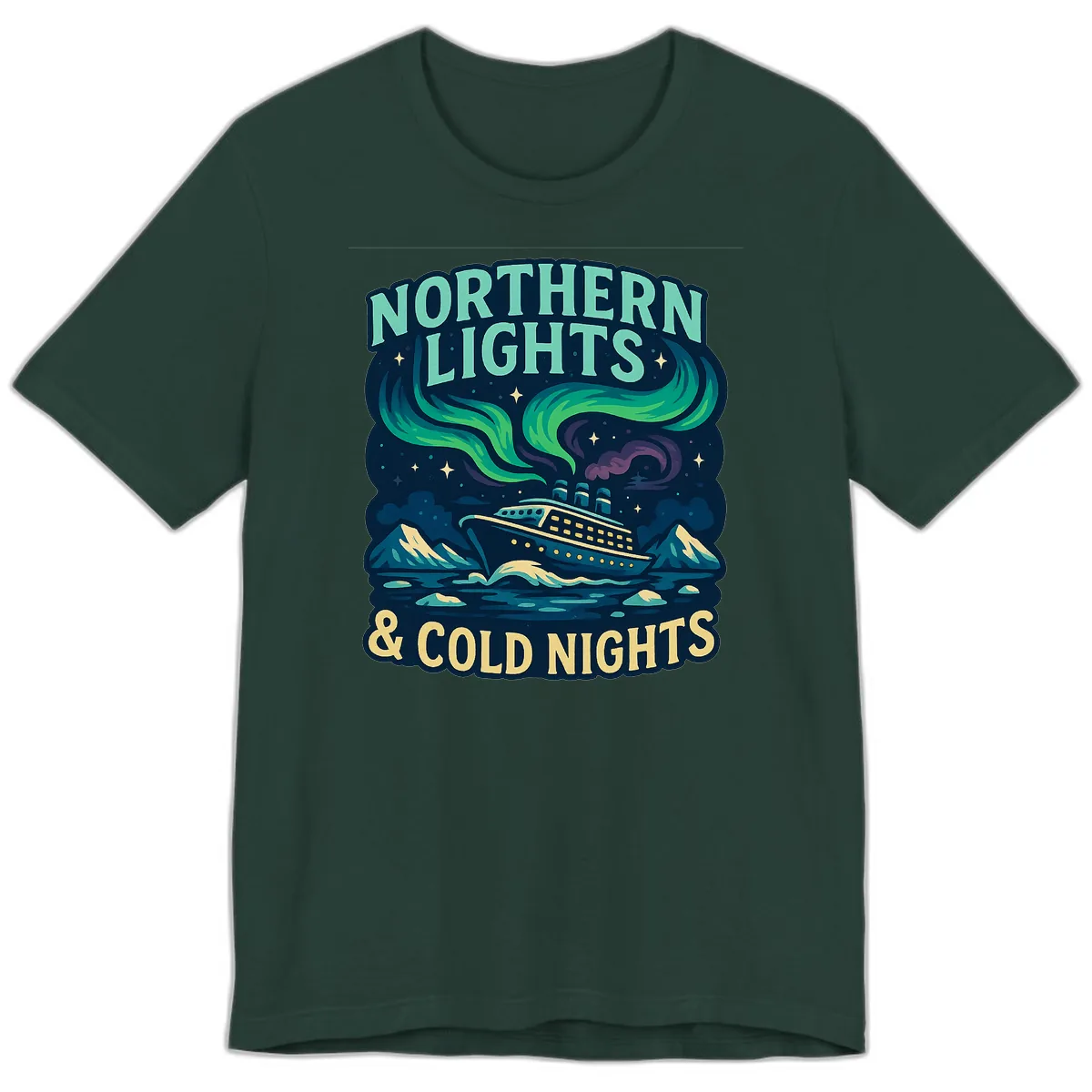 Northern Lights & Cold Nights Premium T-Shirt in Forest