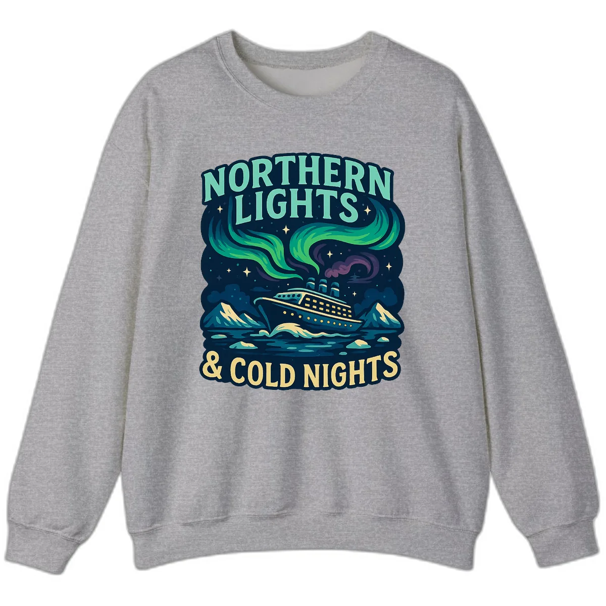 Northern Lights & Cold Nights Sweatshirt in Sport Grey