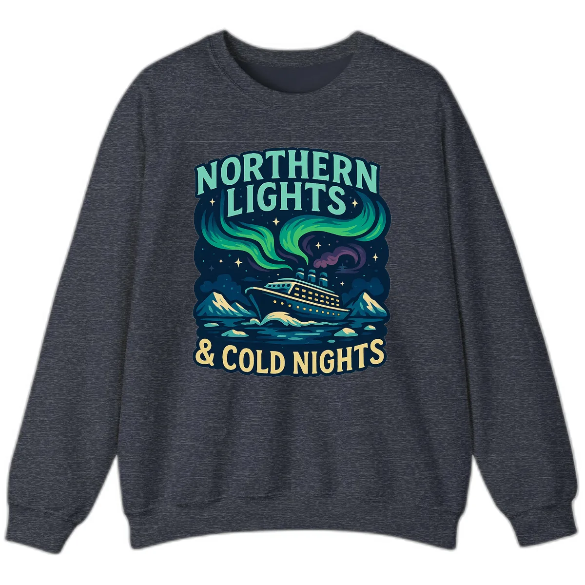 Northern Lights & Cold Nights Sweatshirt in Heather Sport Dark Navy