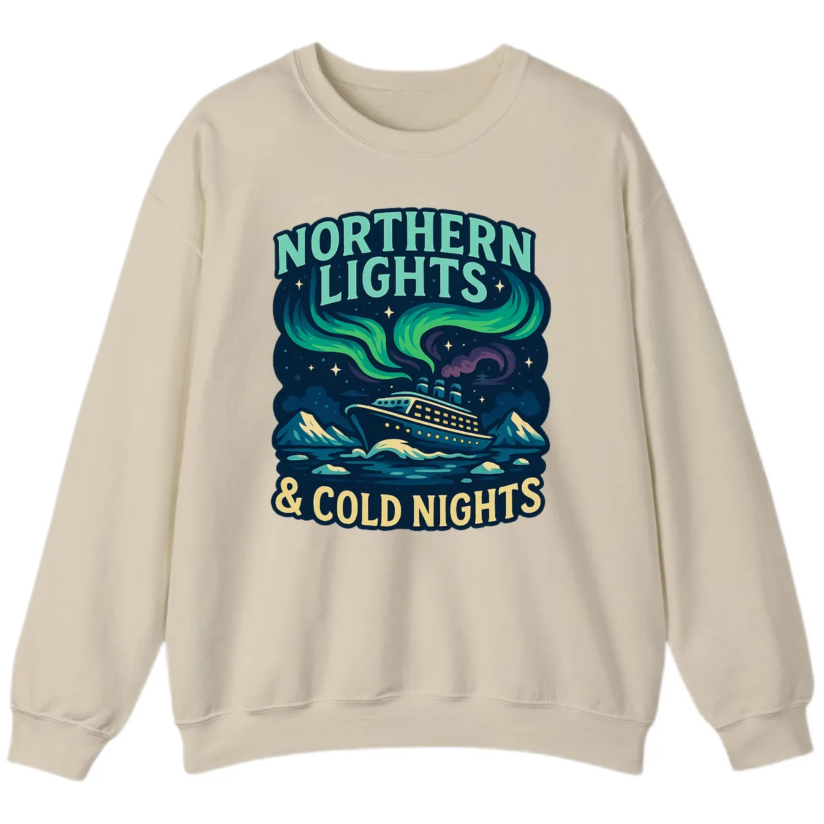 Northern Lights & Cold Nights Sweatshirt in Sand
