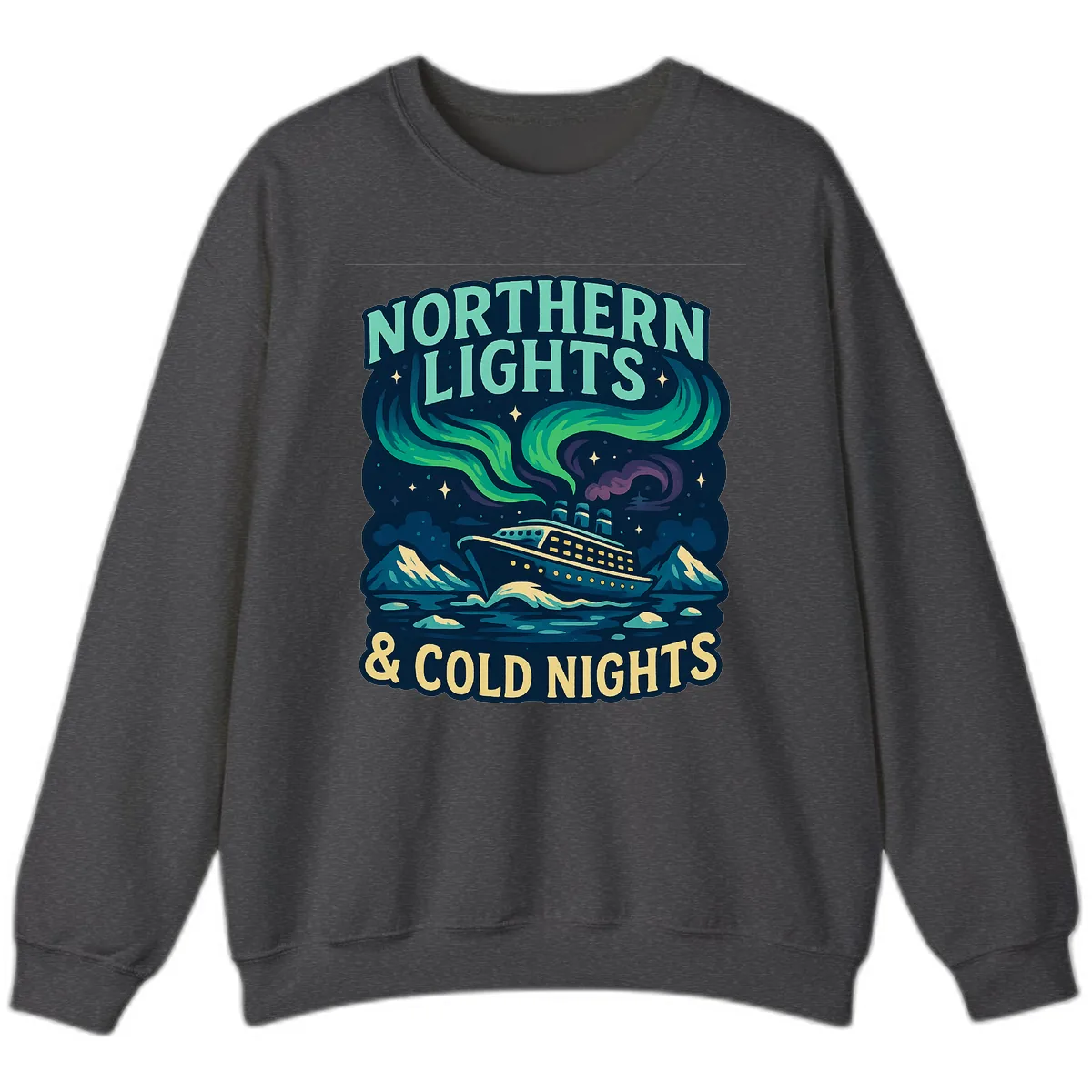 Northern Lights & Cold Nights Sweatshirt in Dark Heather