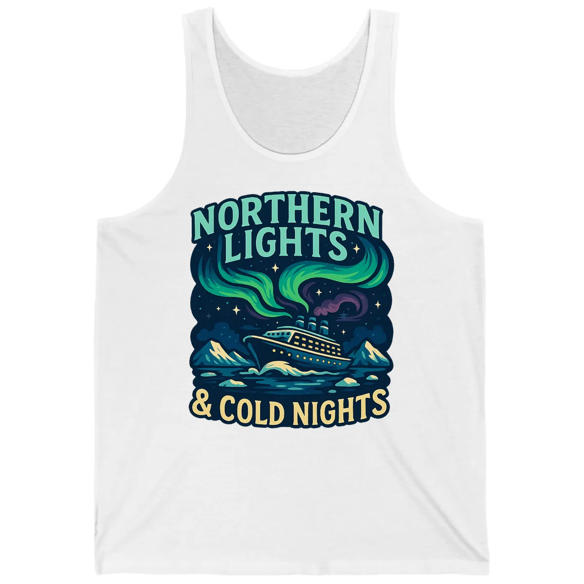 Northern Lights & Cold Nights Tank in White