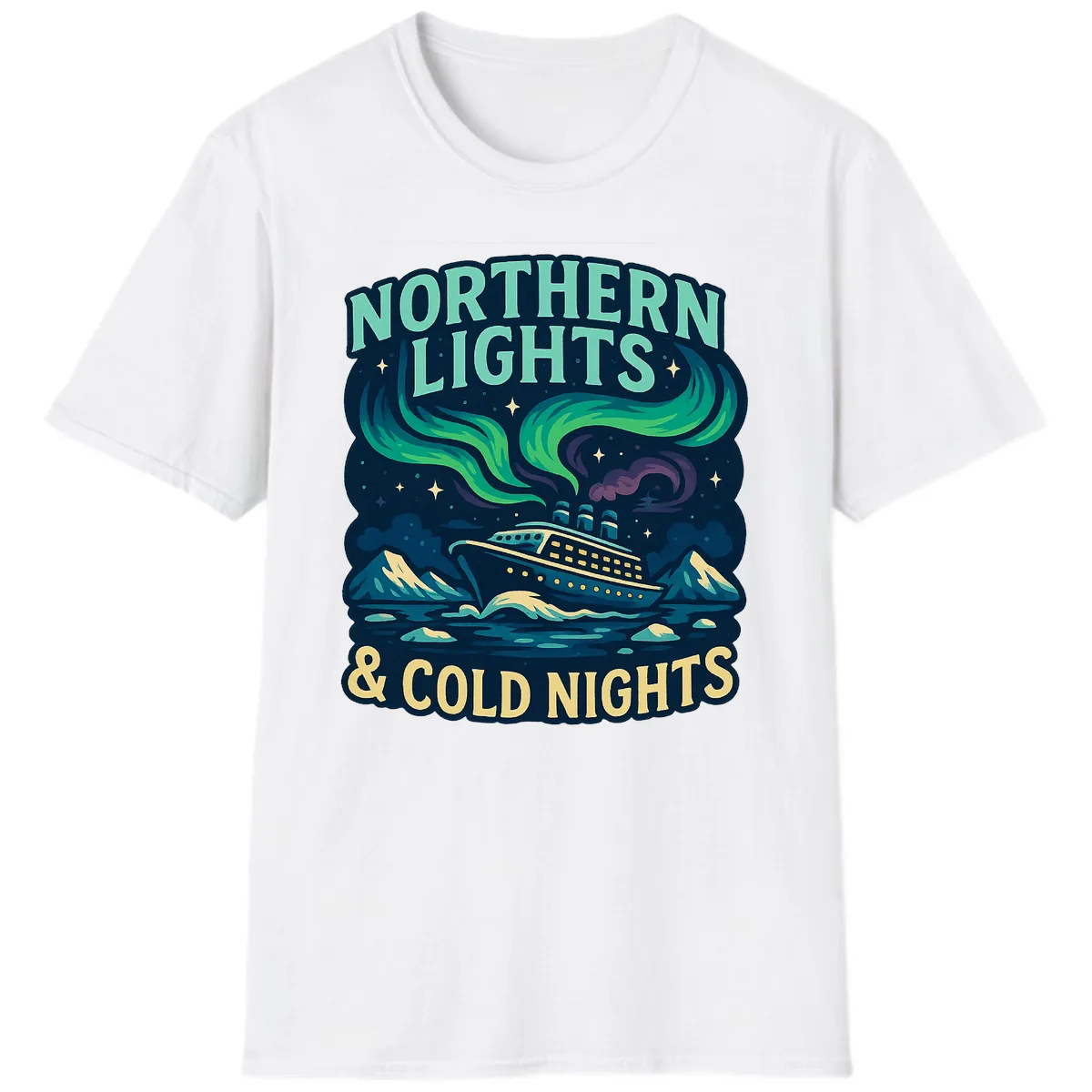 Northern Lights & Cold Nights T-Shirt in White